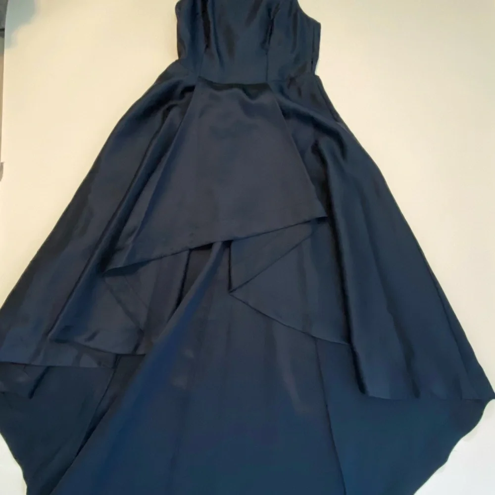 Adrianna Papell Blue High Low A-Line Halter Dress - Picture 5 of 6